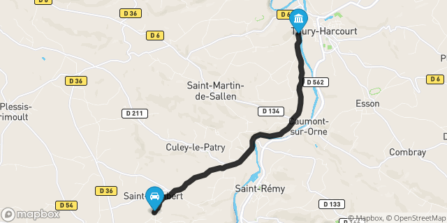 Itinéraire vers Thury-Harcourt