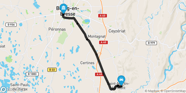 Itinéraire vers Bourg-en-Bresse