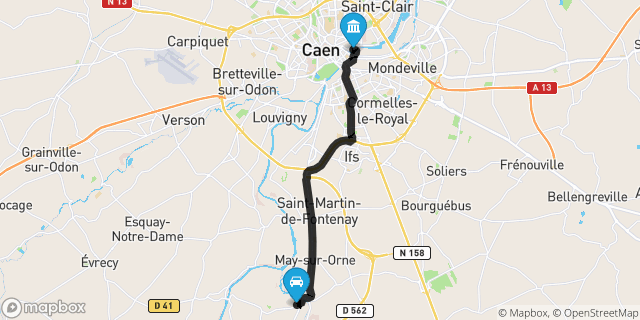 Itinéraire vers Caen