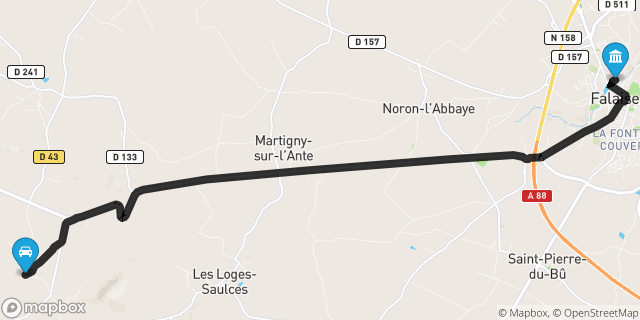 Itinéraire vers Falaise