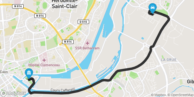 Itinéraire vers Caen