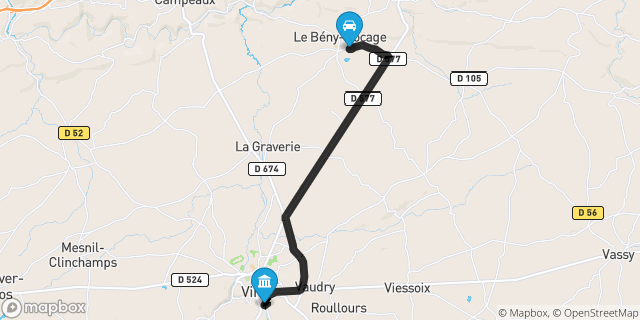 Itinéraire vers Vire
