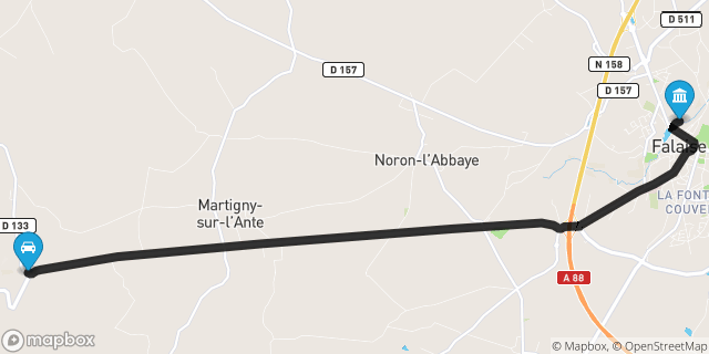 Itinéraire vers Falaise