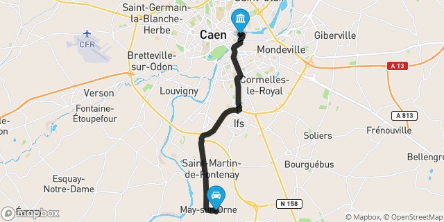 Itinéraire vers Caen