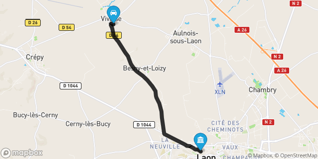 Itinéraire vers Laon