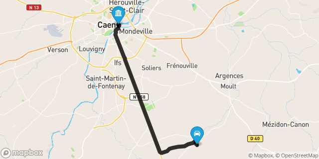 Itinéraire vers Caen