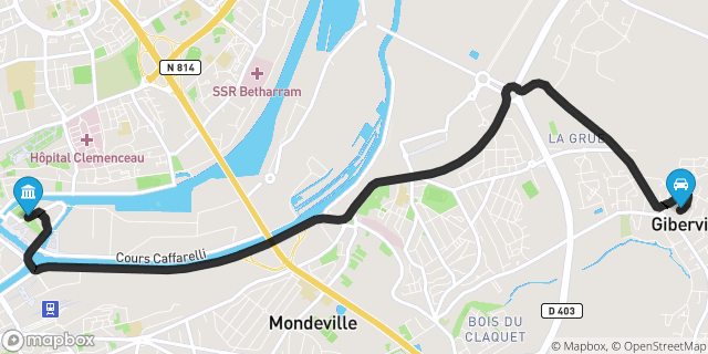 Itinéraire vers Caen