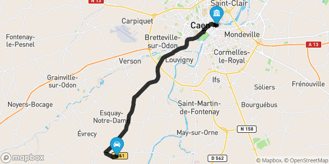Itinéraire vers Caen