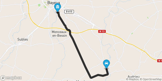 Itinéraire vers Bayeux