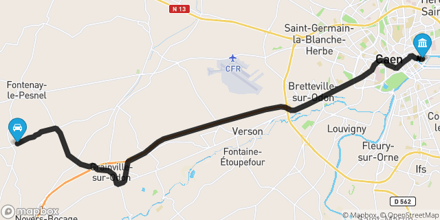 Itinéraire vers Caen