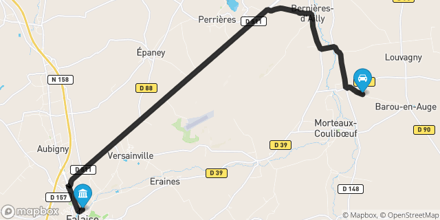 Itinéraire vers Falaise