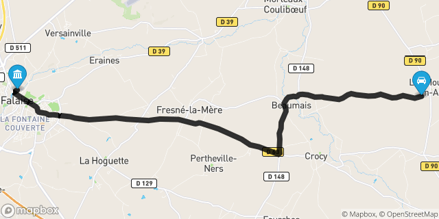 Itinéraire vers Falaise