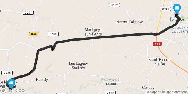Itinéraire vers Falaise