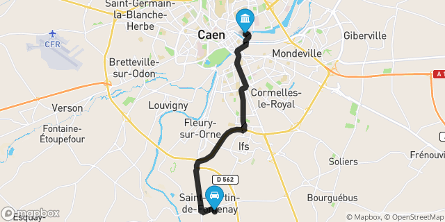 Itinéraire vers Caen