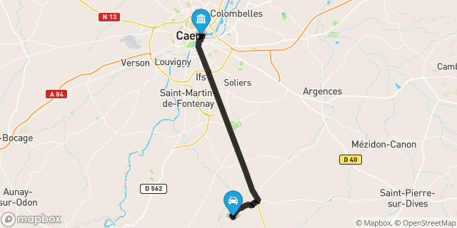 Itinéraire vers Caen