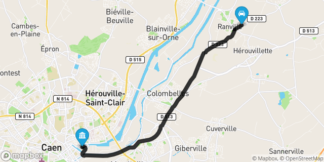 Itinéraire vers Caen