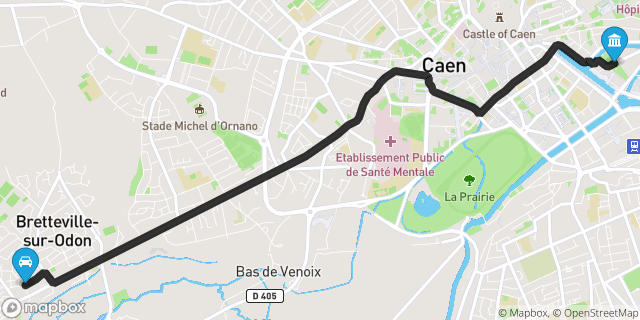 Itinéraire vers Caen