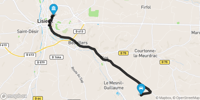 Itinéraire vers Lisieux