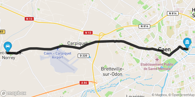 Itinéraire vers Caen