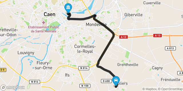 Itinéraire vers Caen