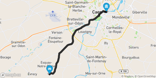 Itinéraire vers Caen