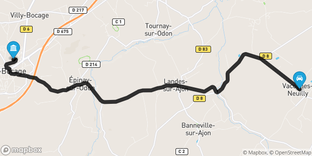 Itinéraire vers Villers-Bocage