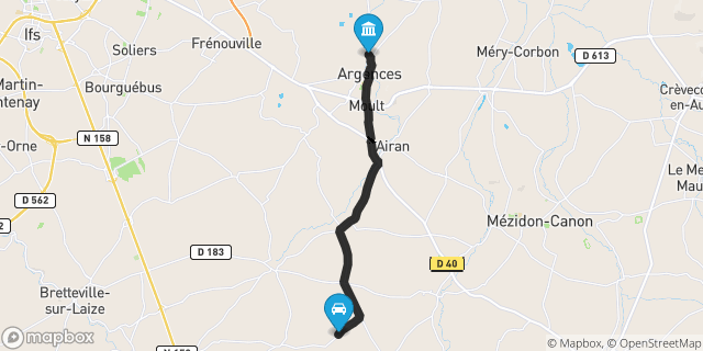 Itinéraire vers Argences