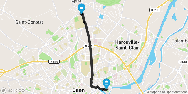 Itinéraire vers Caen