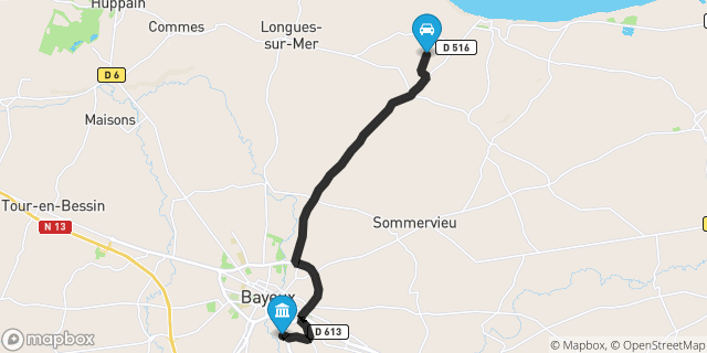 Itinéraire vers Bayeux