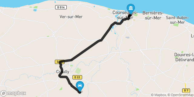 Itinéraire vers Courseulles-sur-Mer