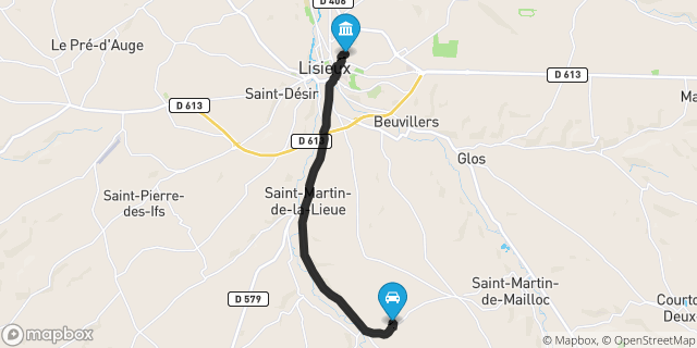 Itinéraire vers Lisieux