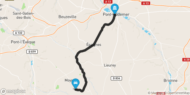 Itinéraire vers Pont-Audemer