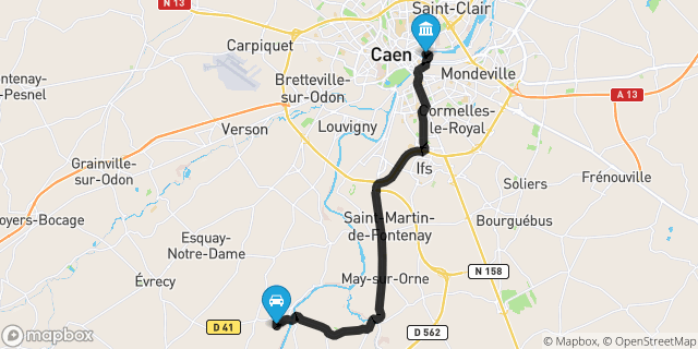 Itinéraire vers Caen