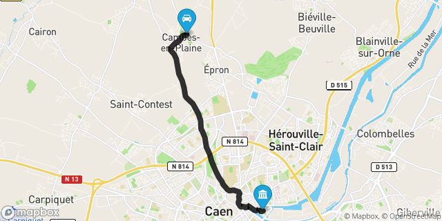 Itinéraire vers Caen