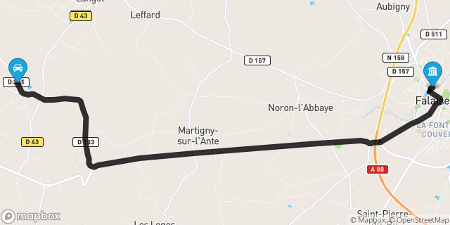 Itinéraire vers Falaise