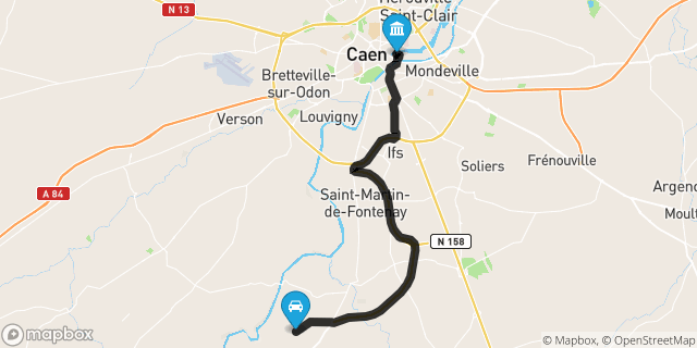 Itinéraire vers Caen