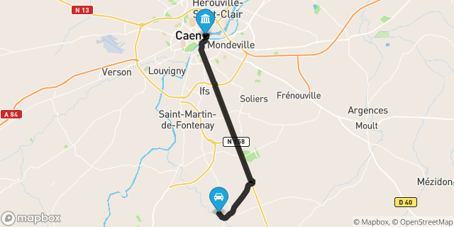 Itinéraire vers Caen