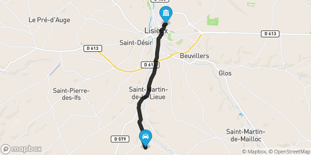 Itinéraire vers Lisieux