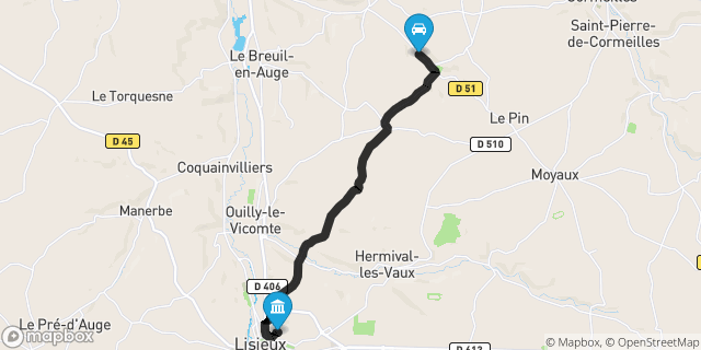 Itinéraire vers Lisieux