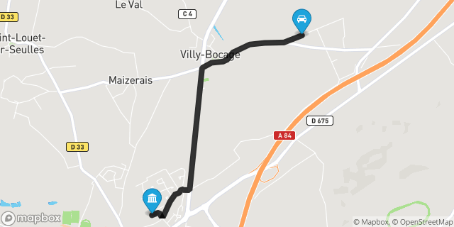 Itinéraire vers Villers-Bocage
