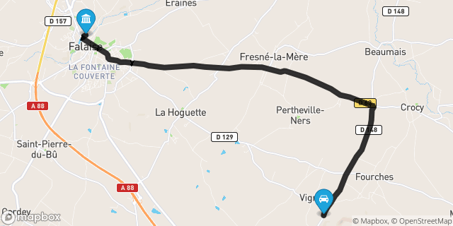 Itinéraire vers Falaise