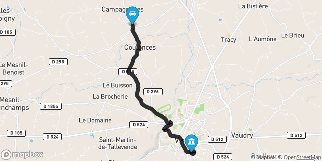 Itinéraire vers Vire