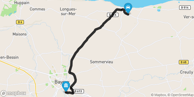 Itinéraire vers Bayeux