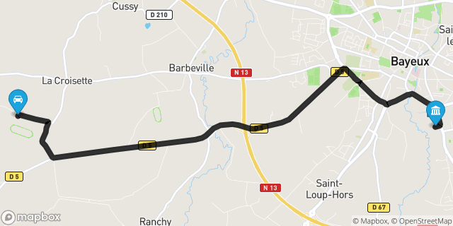 Itinéraire vers Bayeux
