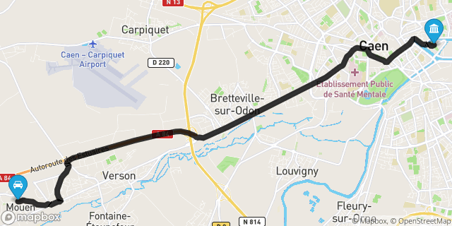 Itinéraire vers Caen