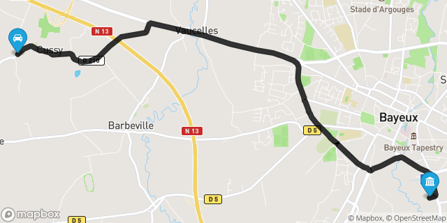 Itinéraire vers Bayeux