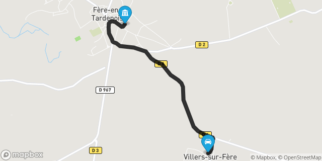 Itinéraire vers Fère-en-Tardenois