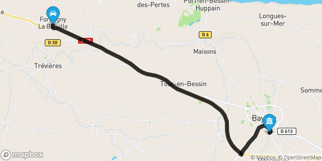 Itinéraire vers Bayeux