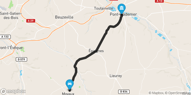 Itinéraire vers Pont-Audemer