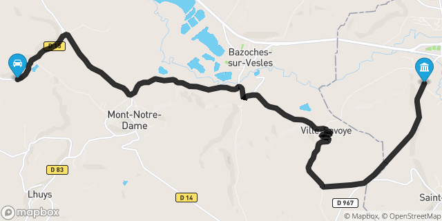 Itinéraire vers Fismes